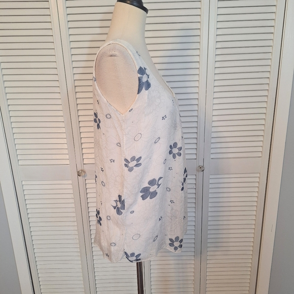 Marina gigli Italian silk sleeveless daisy blouse top small - Picture 5 of 6